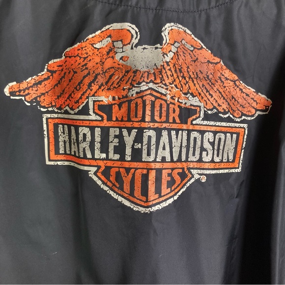 Harley-Davidson windbreaker men's 3xl XXXL NWT long slicker logo packable collar - Picture 10 of 13